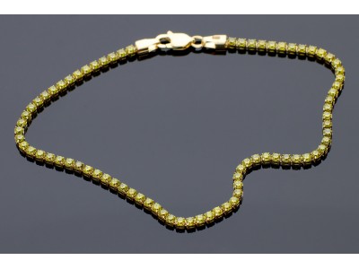 Bijuterii aur - Bratara mobila tenis zirconii verze olive - aur autentic 14K, culoare aur galben